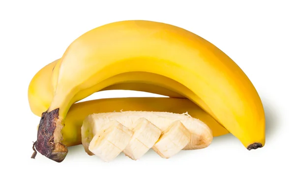 Bunch Of Whole And Sliced Banana — Stock Photo, Image