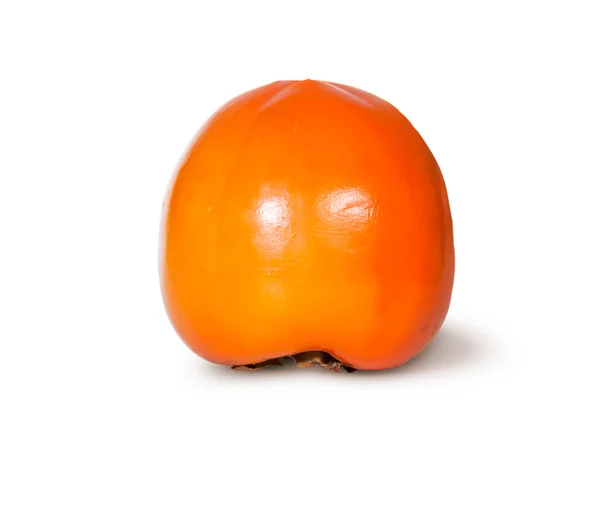 Einzelne frische, reife Orangen-Kaki — Stockfoto