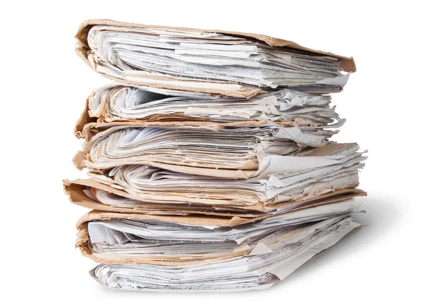 Old Files Arranged In Chaotic Stack Rotated — Stock Photo, Image