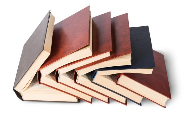 Six old books imbedded in one another top view — Stock Photo, Image
