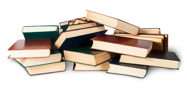 In front piled on a bunch of old books — Stock Photo, Image