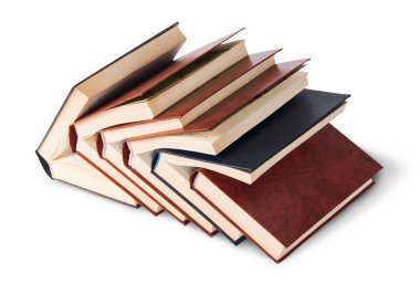 Bir başka üst ve ön görünüm imbedded altı eski kitaplar