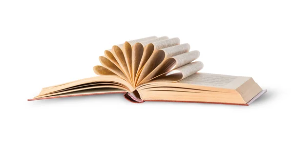 Open book with folded pages rotated — Stock Photo, Image