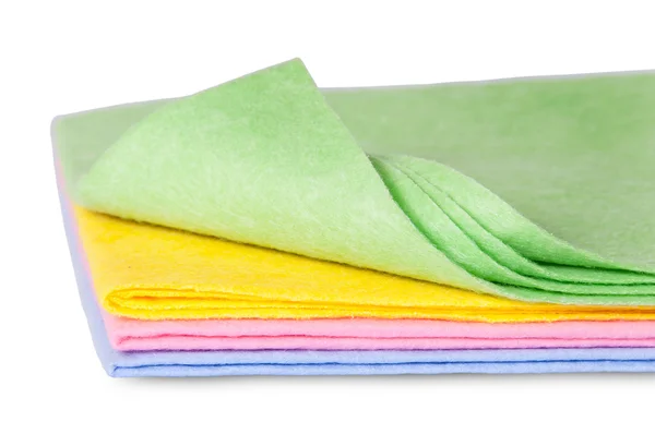 Multicolored cleaning cloths one folded front view — Stock Photo, Image