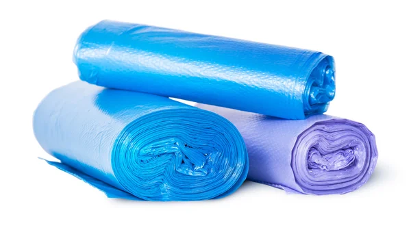 Multicolored rolls of plastic garbage bags — Stock Photo, Image