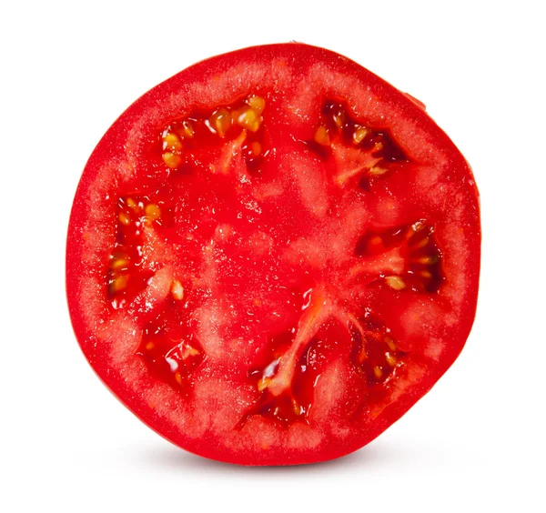 Один наполовину сочный красный помидор — стоковое фото