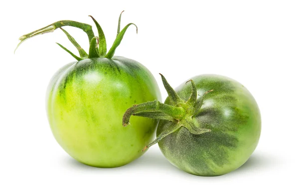 Dwa zielone pomidory w pobliżu — Zdjęcie stockowe