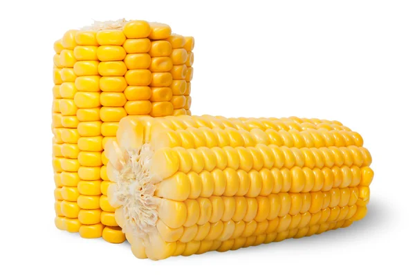 Two pieces of ripe corn cob — Stock Photo, Image