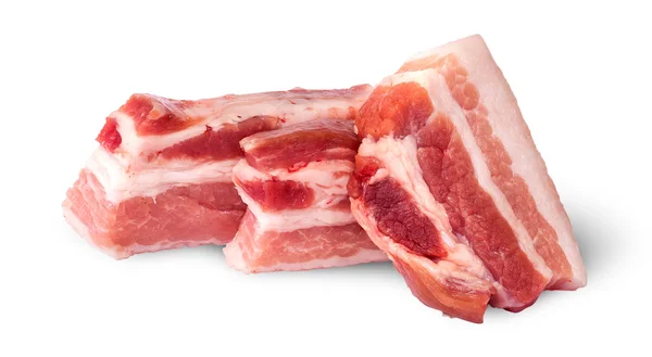 Three pieces of bacon on top view — Stock Photo, Image