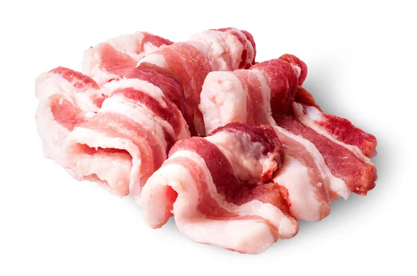 Several pieces of bacon arranged by waves — Stock Photo, Image