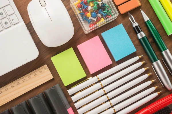 School office supplies on a desk — Stock Photo, Image