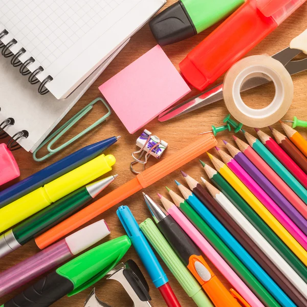School office supplies on a table — Stock Photo, Image