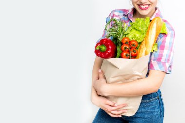 sebze ile güzel bir kadın