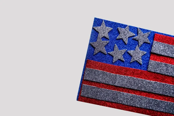 Usa Flag Grunge Style Made Shiny Paper Handmade American Flag — 스톡 사진