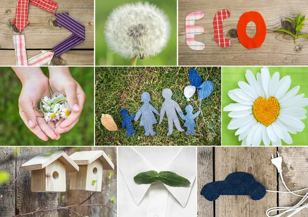 Eco friendly collage. Think green concept — Stock Photo, Image