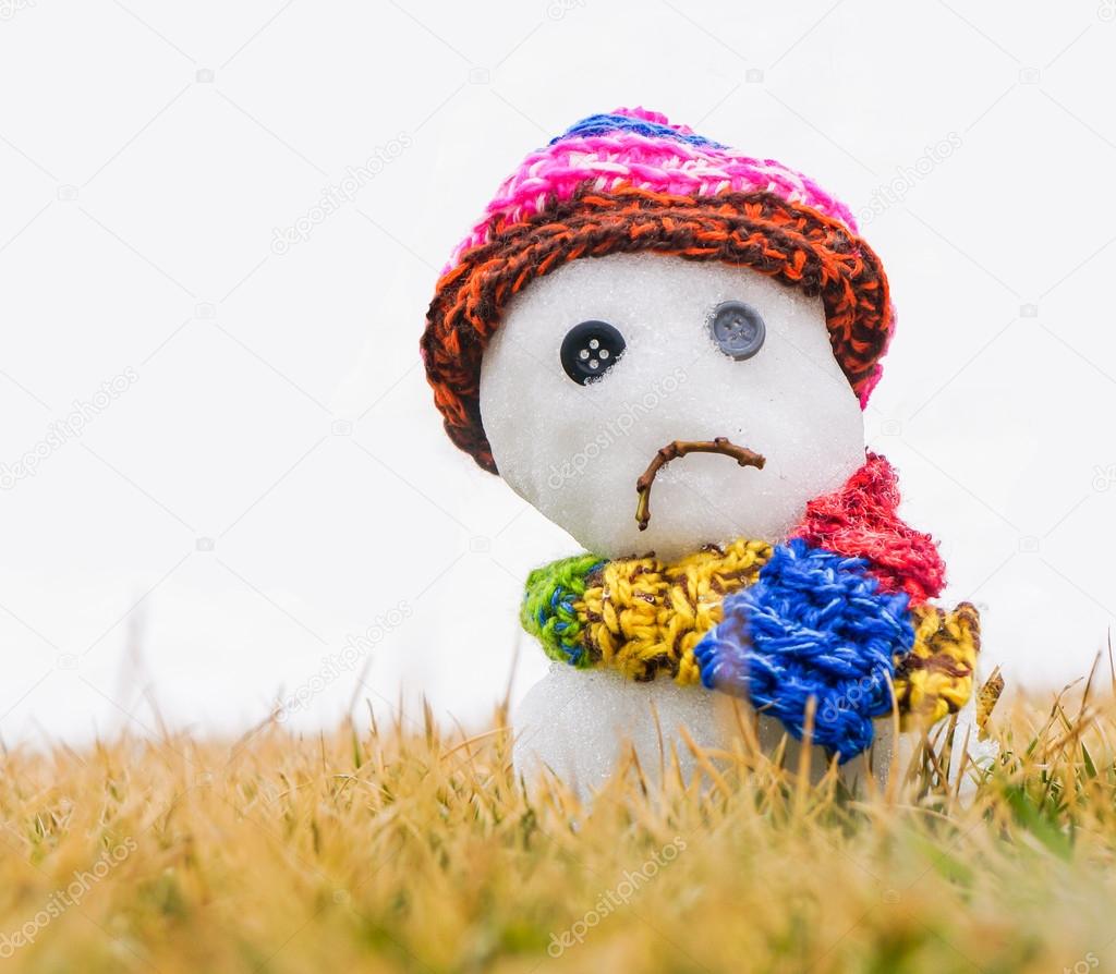 Unhappy snowman