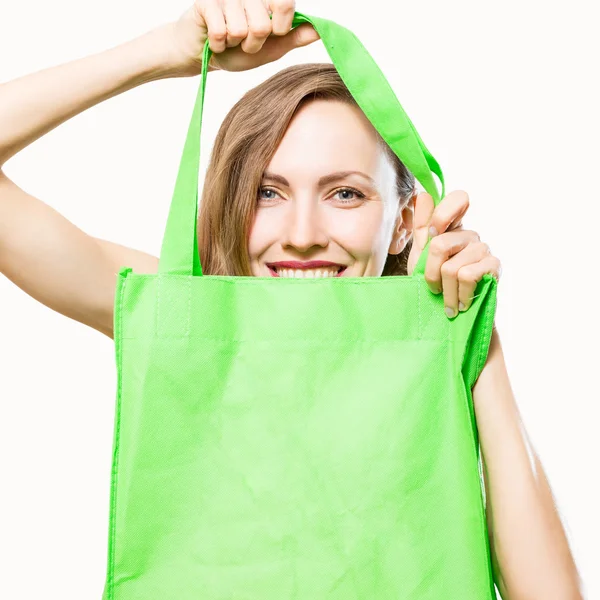 Spring shopping woman — Stock Photo, Image