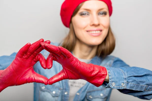 De dag van Valentijnskaarten vrouw — Stockfoto