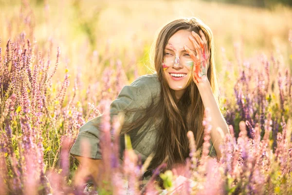 Romantische zomer vrouw — Stockfoto