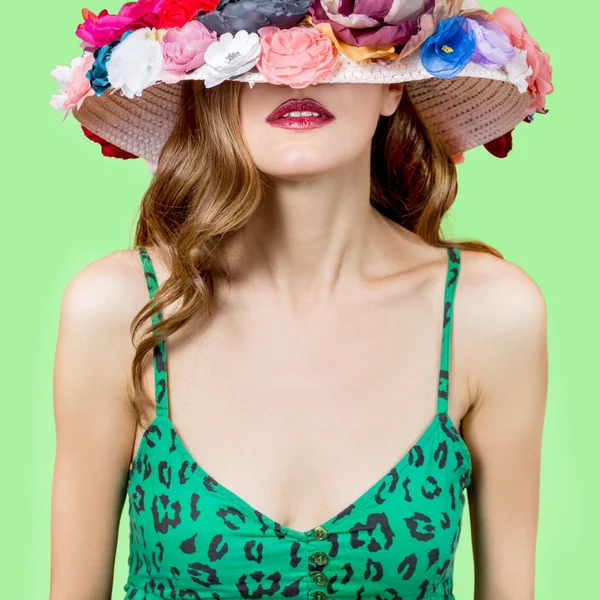 Kadın yaz şapka — Stok fotoğraf