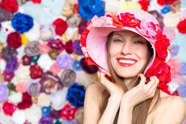 Zomer hoed vrouw — Stockfoto