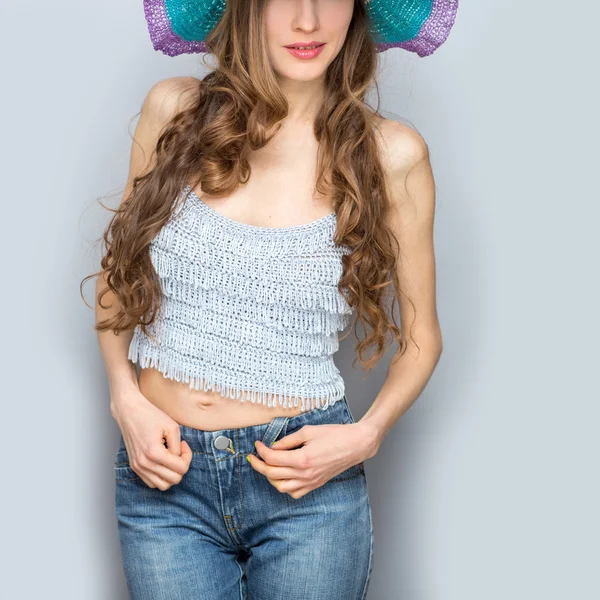 Summer hat woman — Stock Photo, Image