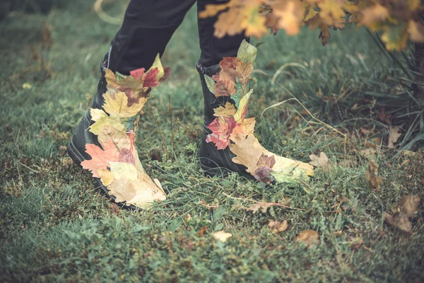 Autumn fashion legs — Stock Photo, Image