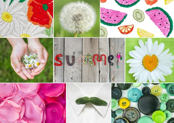 Summer handmade craft collage — Stock Photo, Image