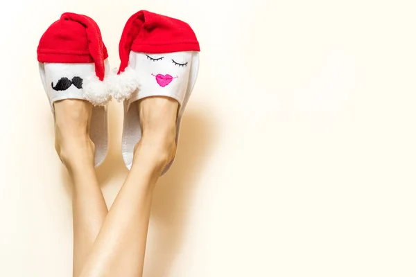 Seksi Noel Baba kadın bacaklar