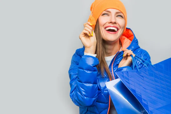 Autumn sport shopping woman — Stock Photo, Image