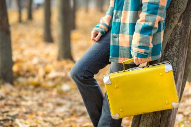 Sonbahar seyahat kadın