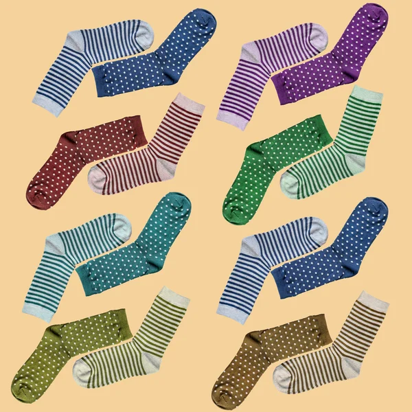 Verschiedene Socken Hintergrund — Stockfoto