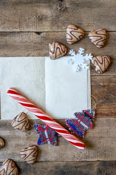 Fondo de Navidad feliz con postal vacía —  Fotos de Stock