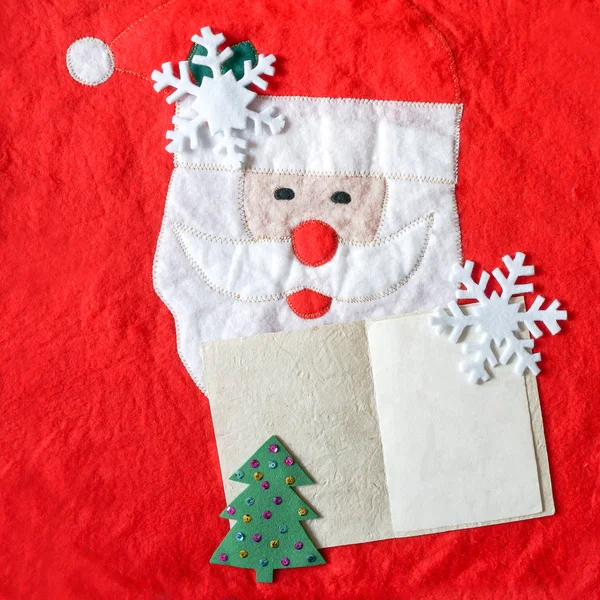 Fondo de Navidad con Santa Claus y postal vacía —  Fotos de Stock