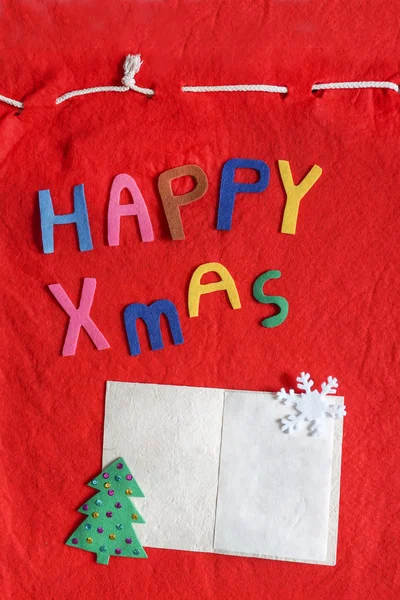 Різдвяний барвистий фон з листівкою — стокове фото