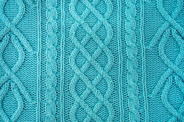 Голубая шерсть вязаный фон — стоковое фото