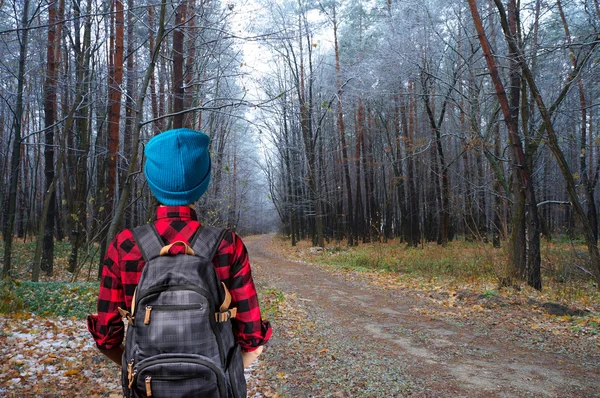 Traveler on the road — Stock Photo, Image