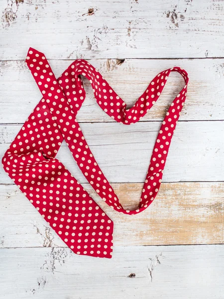 Red heart made from boyfriends, fathers tie — Stock Photo, Image