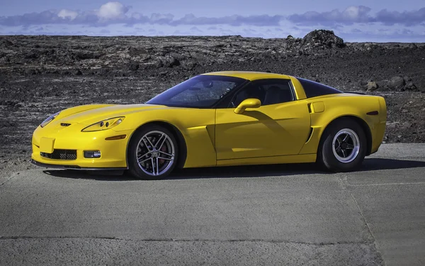 Sárga Corvette Z06 — Stock Fotó