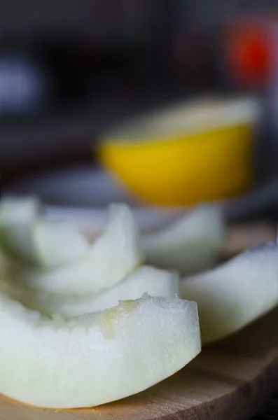 Frische geschnittene Melone — Stockfoto