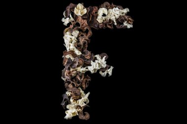 F harfi kuru otlar ve bitkiler izole yapılmış