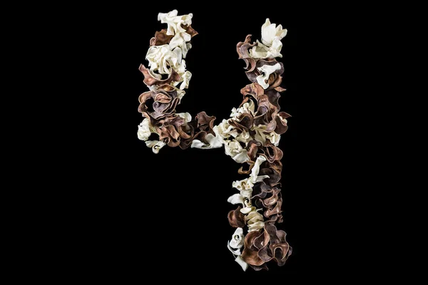 Number 4 made of dried herbs and plants isolated — Stock Photo, Image