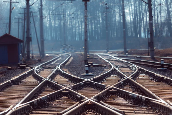 Seçici odak ile raylar