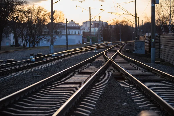 Rails met een selectieve aandacht — Stockfoto