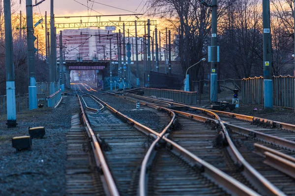 Rails met een selectieve aandacht — Stockfoto