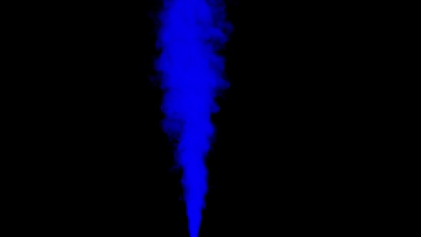 Fumée bleue sur noir isolé 