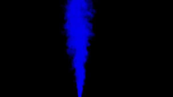 Humo azul sobre negro aislado — Vídeos de Stock