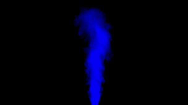 Fumée bleue sur noir isolé 