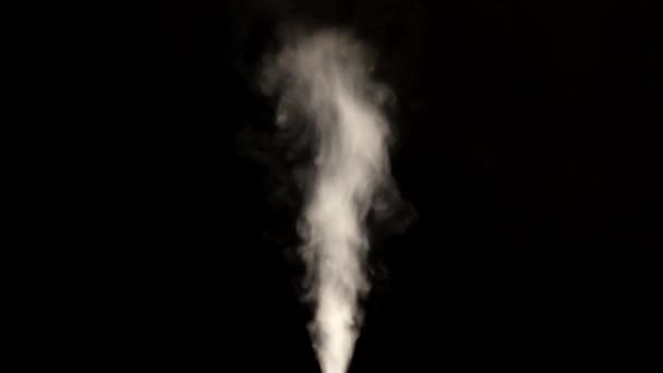 Witte rook op zwart geïsoleerd — Stockvideo