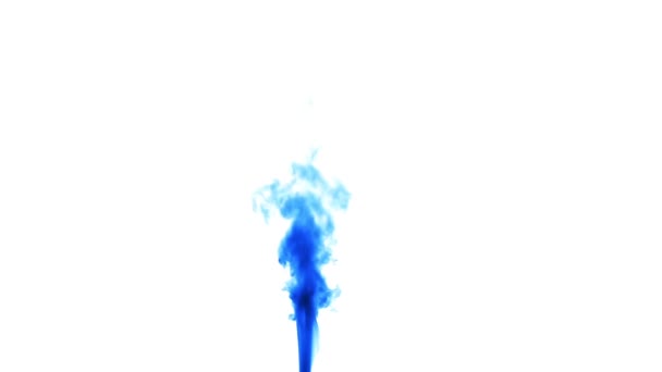 Blue smoke on white isolated — Stock Video